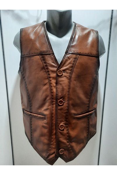 ArdaStilDeri Genuine Leather Classic Style Vest