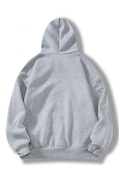 Josette Φούτερ Unisex Grey Brooklyn New York με στάμπα με κουκούλα oversize