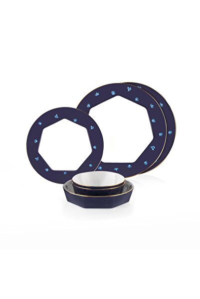 Koleksiyon Mislina 6 Kişilik Yemek Takımı 24 Parça Kobalt