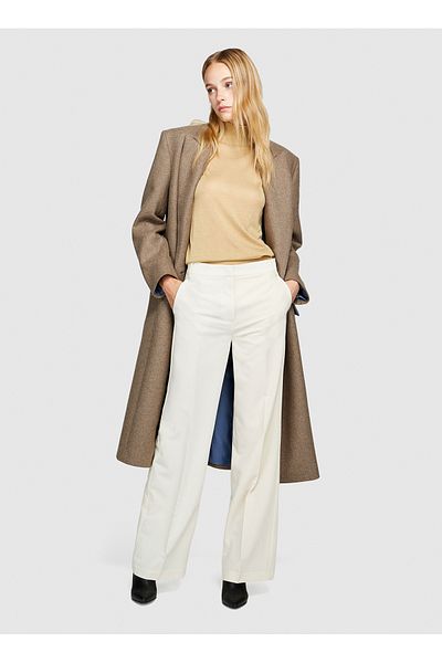 Sisley Cream Women's Trousers 4Kvxlf02I