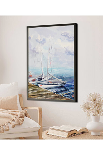 HOMEPACK Çerçeveli Tekli Tablo Yelkenli Serisi Klasik Poster Tablo TK/122