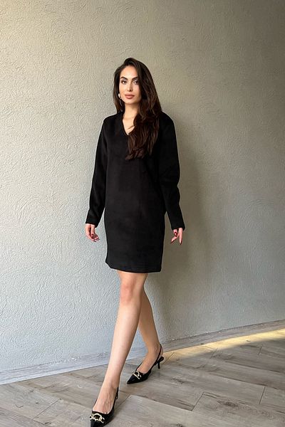 Seda Yalçın Atelier Black V-Neck Padded Stamp Dress