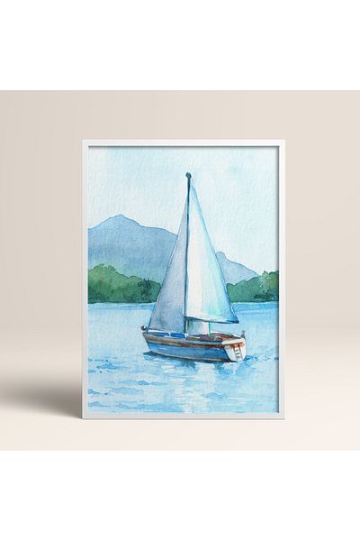 HOMEPACK Κορνίζα Μονό Πίνακα Σειρά Sailboat Classic Poster Painting TK/124