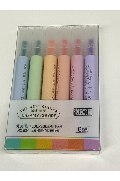 Concord Mini Pastel Color 6-Piece Highlighter Set