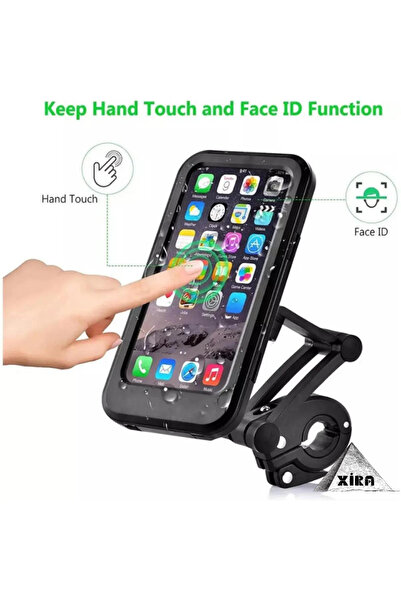 XİRA Su Geçirmez Scooter Motor Bisiklet Telefon Tutucu 360 Ayarlanabilir Kapa...