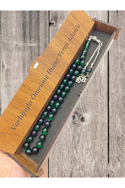 KANUNİ TESBİH Mărgele de rugăciune cu moară verde negru moară cu litere