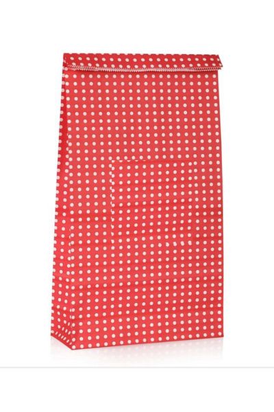 cici Red Polka Dot Gift Package Paper Bag 25x15x6 Cm 50 Pieces