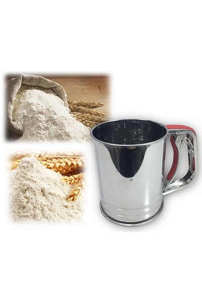 hobs Metal Flour and Sugar Sieve with Silicone Handle