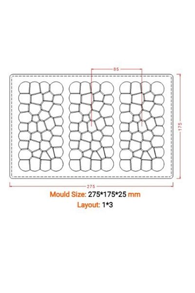 hobs Rectangular Bubble Polycarbonate Chocolate Mold 37 Holes