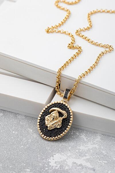 Uşaklıhafız 1945 14 Ayar Altın Ölüm Meleği Figürlü Erkek Kolye