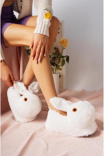 StWenn Rabbit Slippers - Γυναικείες μπότες για το σπίτι με ελαφρύ ήχο και χοντρά βελούδινα