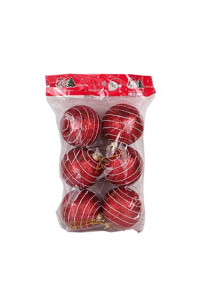 Ritzz Christmas Tree Ball Red White Striped