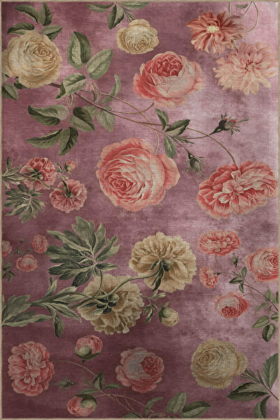 Rugs Modern Halı Mor Temalı Soyut Gül Desenli Kreatif Modern Dekoratif Halı 2189