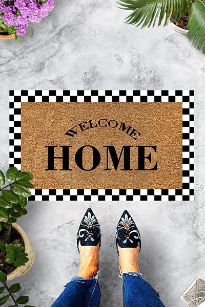Pelangi Digital Printed Welcome Home Written Decorative Door Mat