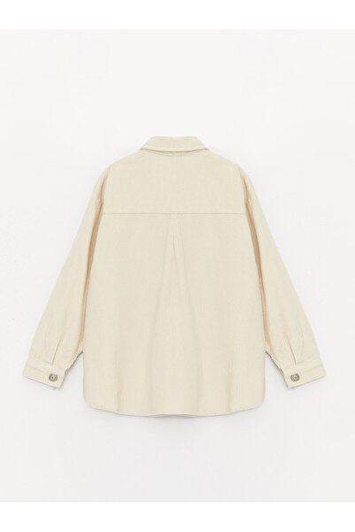 LC Waikiki Basic μακρυμάνικο βελούδινο πουκάμισο για κορίτσι