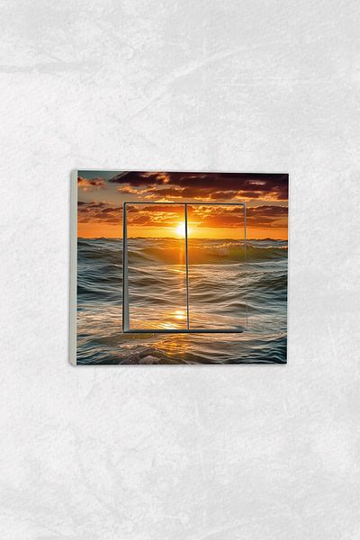 markcat Ovivo Grano (TWO-KEY PIRISE) UV Printed Landscape Pattern White Decorative Commitator Frame Included