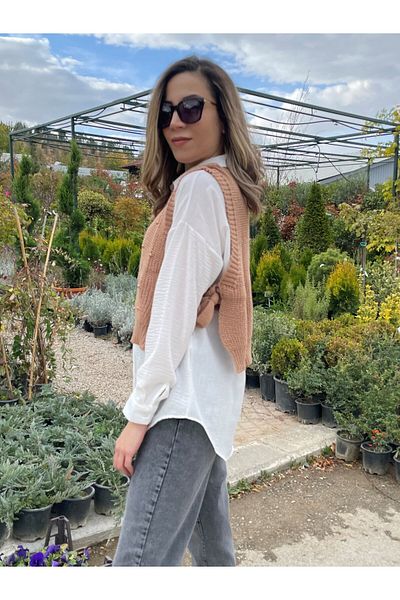 AYCA TUNCER BUTİK Pearl Detailed Side Tie Sweater