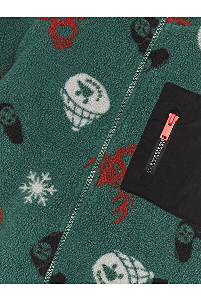 LC Waikiki Fleecová chlapecká mikina na zip se stojatým límečkem s dlouhým rukávem