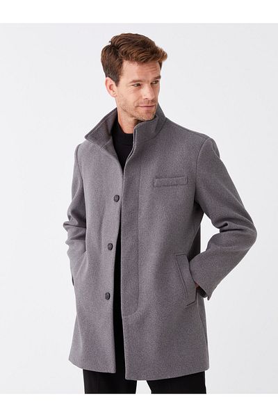 LC Waikiki Stand Collar Standard Fit Men's Stamp Coat