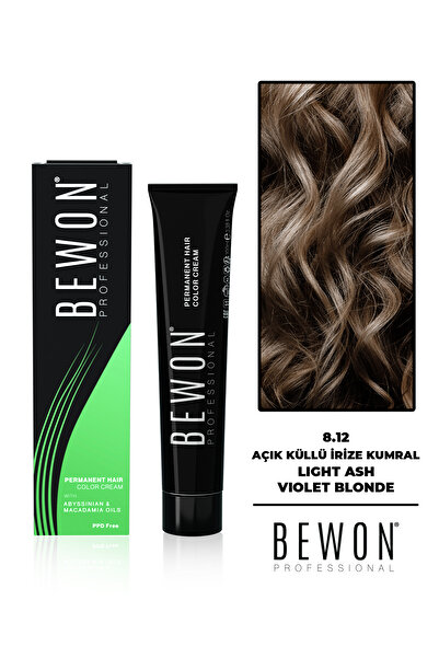 BEWON Saç Boyası - Açık Küllü İrize Kumral 8.12