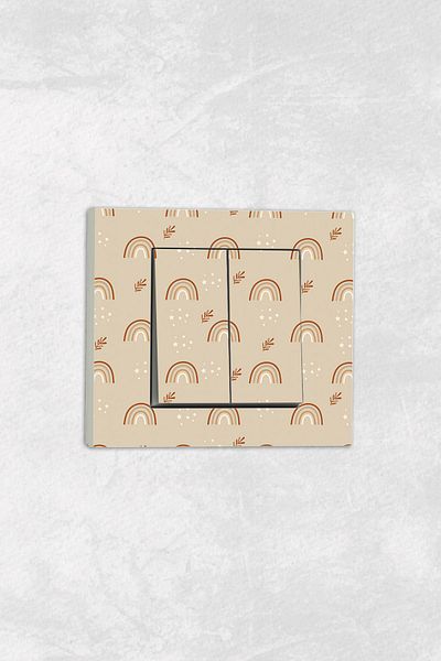 markcat Ovivo Grano (TWO BUTTON PIREZ) UV Printed Children's Room Pattern White Decorative Commitator Frame Included