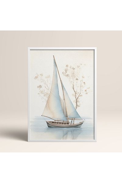 HOMEPACK Pictură unică înrămată Seria barca cu pânze Pictură clasică poster TK/127
