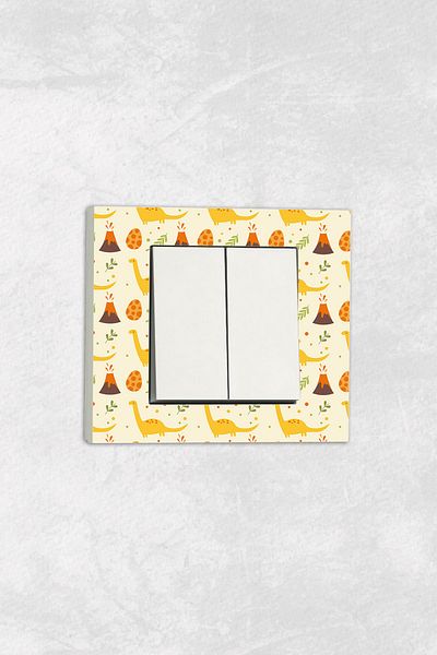 markcat Ovivo Grano (TWO-KEY PIREZ) UV Printed Dinosaur Pattern Children's Room Decorative Commitator Frame Included