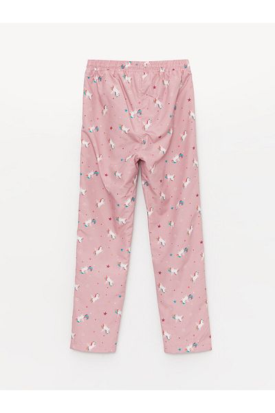 LC Waikiki Gemusterte, mit Fleece gefütterte Mädchenhose mit elastischem Bund