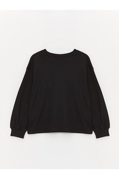 LC Waikiki Long Sleeve Printed Girl's T-Shirt - Crew Neck