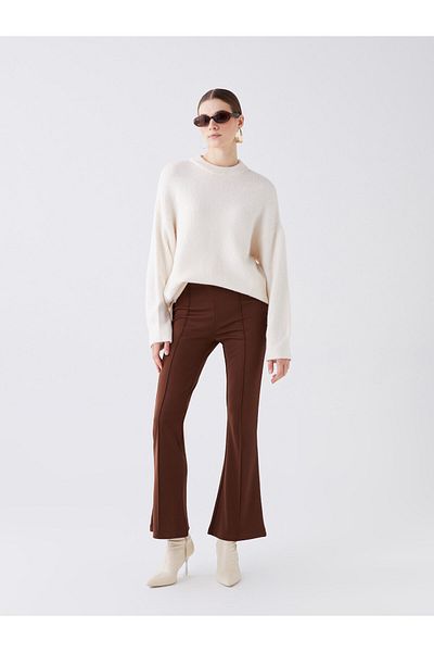 LC Waikiki Lcwaikiki Basic Brown Elastic Waist Tight Fit Women's Pants