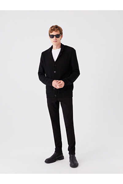 LC Waikiki Standard Mold Jacket Collar Men's Knitwear Cardigan