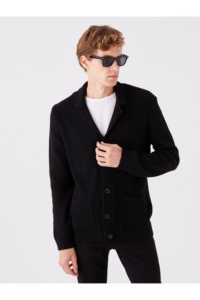 LC Waikiki Standard Mold Jacket Collar Men's Knitwear Cardigan