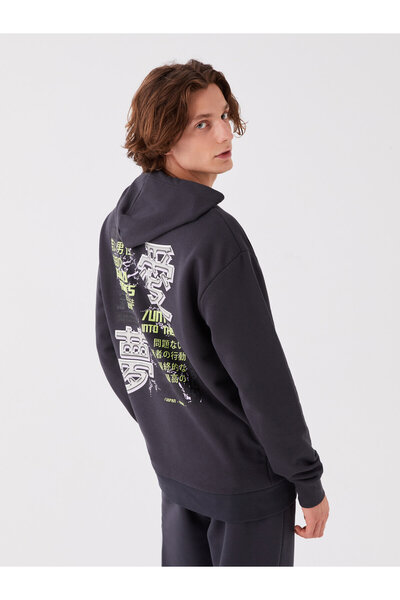 LC Waikiki Ανδρικό φούτερ με κουκούλα - μακρυμάνικο και στάμπα