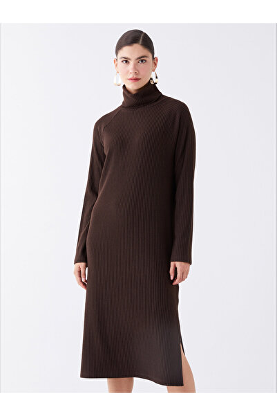 LC Waikiki Γυναικείο πλεκτό φόρεμα μονόχρωμο ζιβάγκο