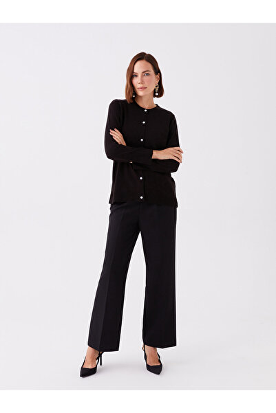 LC Waikiki Dámský svetr z úpletu - výstřih, pevný dlouhý rukáv