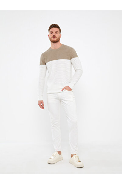 LC Waikiki Bisiklet Yaka Uzun Kollu Renk Bloklu Erkek Triko Kazak