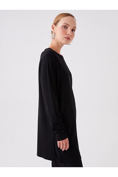 LC Waikiki Women's Tunic - Crew Neck, Solid, Long Sleeve