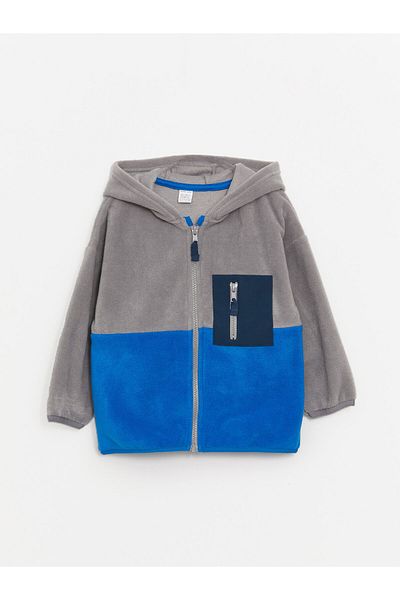 LC Waikiki Long Sleeve Color Blocked Fleece Baby Boy Zippered Sweatshirt