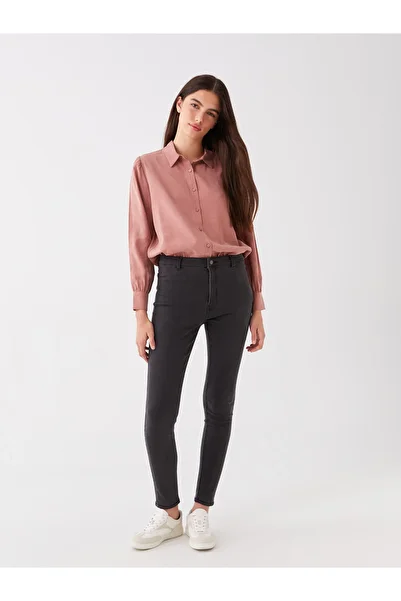 LC Waikiki Super Skinny Damen-Jeanshose mit hoher Taille und Fleece-Innenseite