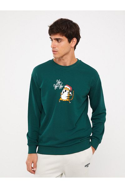 LC Waikiki Herren-Sweatshirt – Rundhalsausschnitt, lange Ärmel, bedruckt