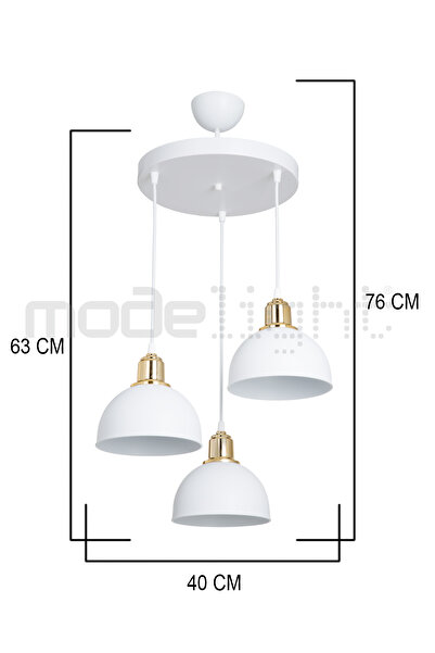 Modelight BELLA 3LÜ AVİZE BEYAZ SALON-OTURMA ODASI-ÇOCUK ODASI-YEMEK-YATAK ODASI--ANTRE-MUTFAK