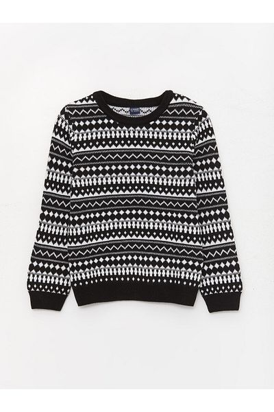 LC Waikiki Boys' Knitwear Sweater - Long Sleeve, Crew Neck, Patterned