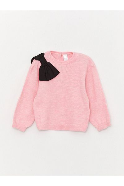 LC Waikiki Crew Neck Long Sleeve Basic Baby Girl Knitwear Sweater and Tights 2-Piece Set