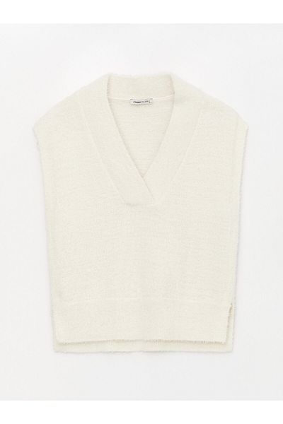 LC Waikiki Obyčejný oversize dámský pletený svetr s výstřihem do V