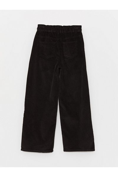LC Waikiki Wideleg Velvet Girls' Trousers with Elastic Waist