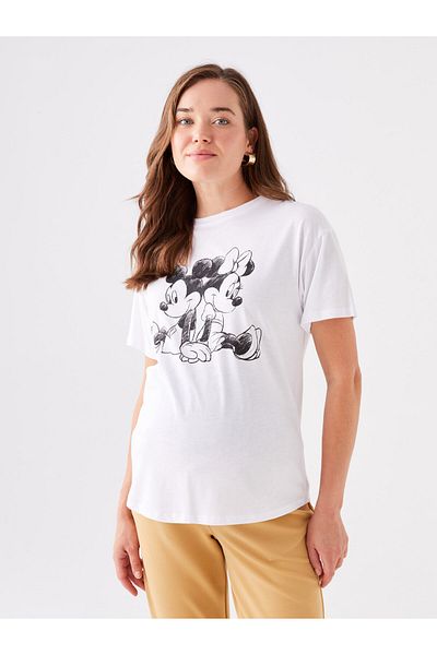 LC Waikiki Těhotenské tričko Disney s krátkým rukávem a výstřihem