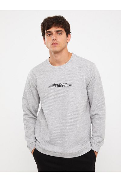 LC Waikiki Men's Sweatshirt - Crew Neck, Long Sleeve, Printed