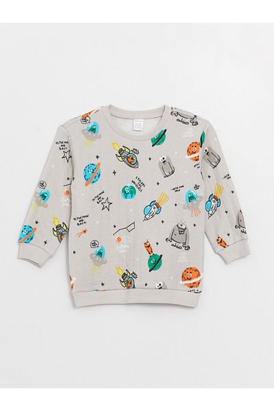 LC Waikiki Baby Boy - Crew Neck and Printed Long Sleeve Sweatshirt