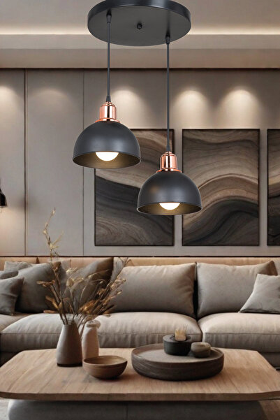 manogrup avize aydınlatma BELLA 2Lİ SARKIT SİYAH YEMEK ODASI YATAK ODASI OTUR...