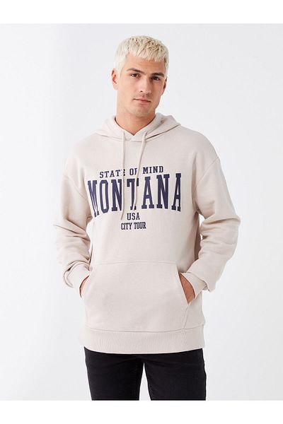LC Waikiki Men's Hoodie - Long Sleeve and Printed